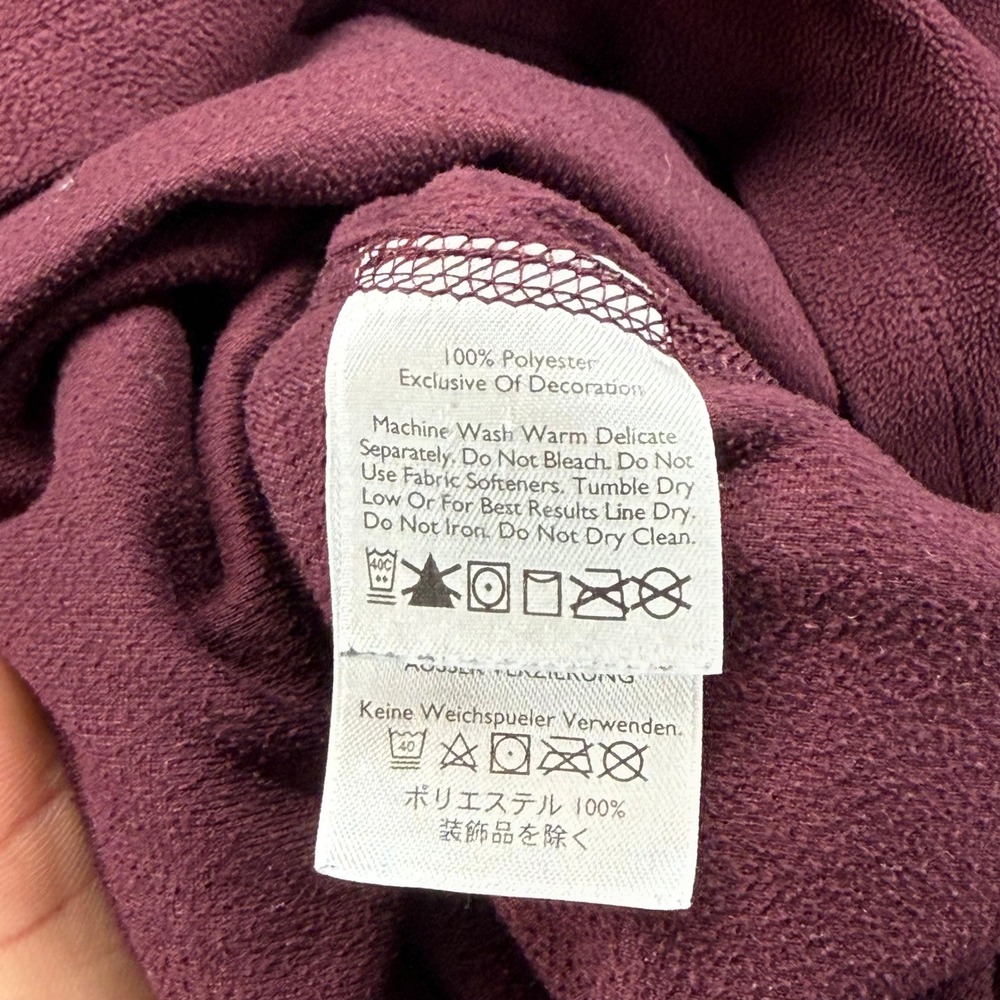 Eddie Bauer First Ascent Mens L Pullover Fleece Jacket Burgundy Quarter Zip - Picture 6 of 8